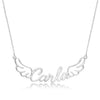 2022 Personalized Angel Wings Name Necklace Stainless Steel Nameplate Letter Choker For Women Girl Birthday Gift