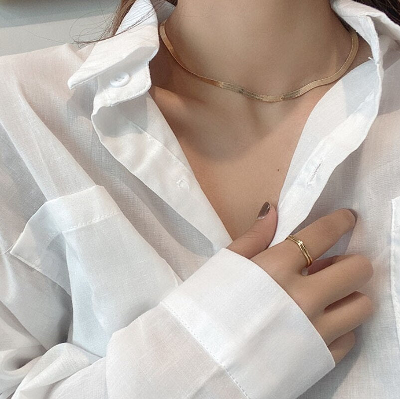 2021 Snake Bone Necklaces Golden Silver Color Titanium Steel Necklaces  Necklace Short Women  Holiday Romantic  Jewelry