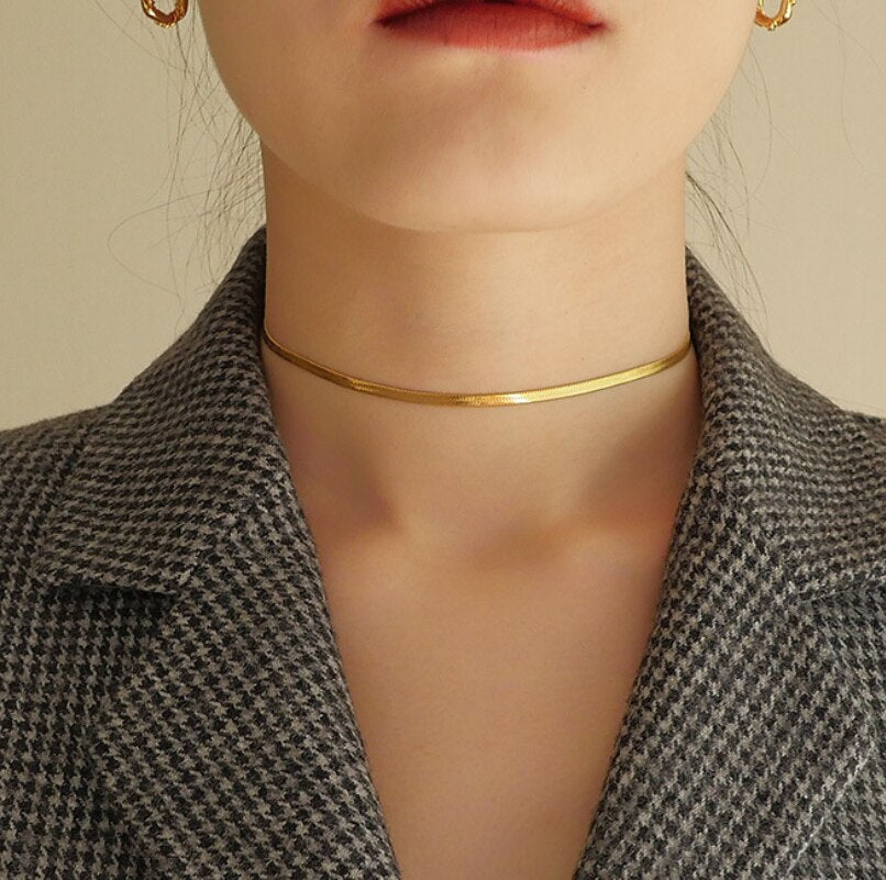 2021 Snake Bone Necklaces Golden Silver Color Titanium Steel Necklaces  Necklace Short Women  Holiday Romantic  Jewelry