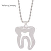 2021 Tooth Stainless Steel Chain Necklace for Women Men Silver Color Dentist Christmas Gift Grunge Jewelry