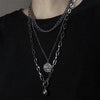2021  Unisex Multilayer Hip Hop Long Chain Necklace For Women Men Jewelry Gifts Key Cross Pendant Necklace Accessories