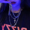 2021  Unisex Multilayer Hip Hop Long Chain Necklace For Women Men Jewelry Gifts Key Cross Pendant Necklace Accessories