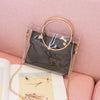 2022 Women Transparent  Pattern Shoulder Bag Hardware Chain Strap Color Block Messenger Handbag Composite Tote