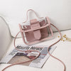 2022 Women Transparent  Pattern Shoulder Bag Hardware Chain Strap Color Block Messenger Handbag Composite Tote