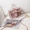 2022 Women Transparent  Pattern Shoulder Bag Hardware Chain Strap Color Block Messenger Handbag Composite Tote