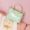 2022 Women Transparent  Pattern Shoulder Bag Hardware Chain Strap Color Block Messenger Handbag Composite Tote