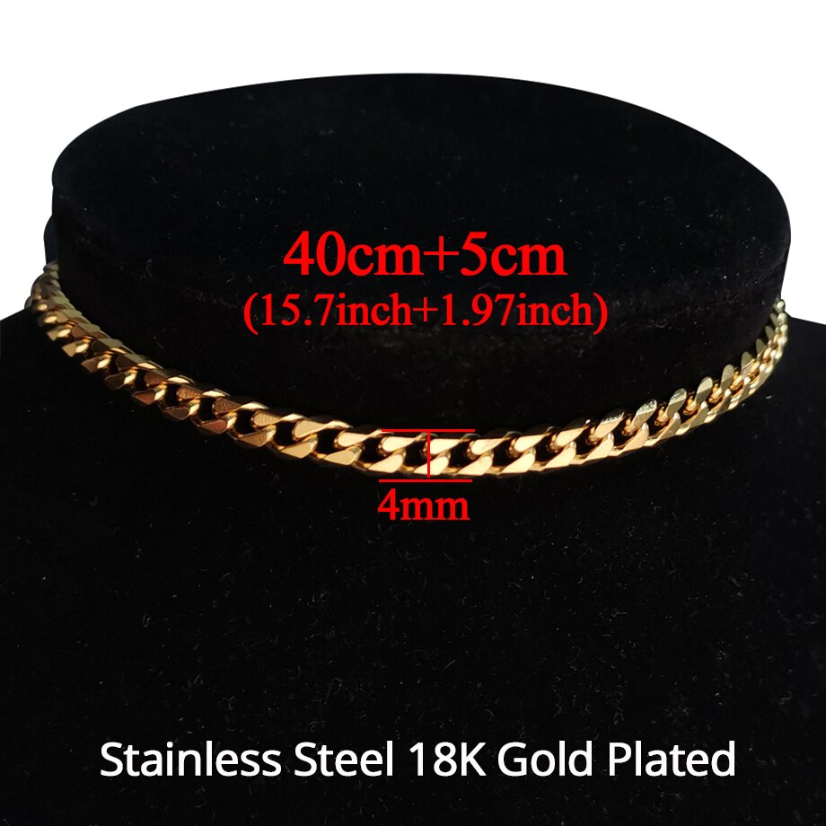 2021 Gold Color Stainless Steel Choker Chain Necklace Punk Clavicle Short Neck Chain Pendant Necklace For Women Jewelry
