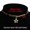 2021 Gold Color Stainless Steel Choker Chain Necklace Punk Clavicle Short Neck Chain Pendant Necklace For Women Jewelry