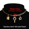 2021 Gold Color Stainless Steel Choker Chain Necklace Punk Clavicle Short Neck Chain Pendant Necklace For Women Jewelry