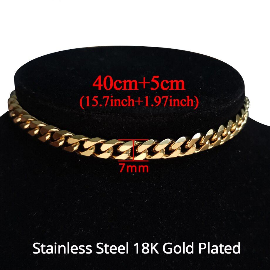 2021 Gold Color Stainless Steel Choker Chain Necklace Punk Clavicle Short Neck Chain Pendant Necklace For Women Jewelry