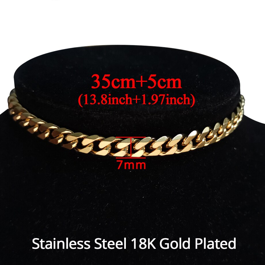 2021 Gold Color Stainless Steel Choker Chain Necklace Punk Clavicle Short Neck Chain Pendant Necklace For Women Jewelry