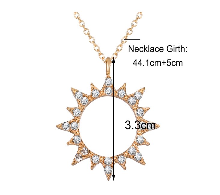 2021 Golden Star Pendant Necklace Women's Moon Sun Necklace Jewelry Ladies Simple Pentagram Gift
