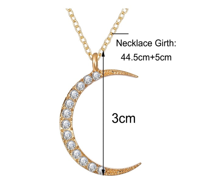 2021 Golden Star Pendant Necklace Women's Moon Sun Necklace Jewelry Ladies Simple Pentagram Gift