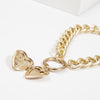 2021 Heart-Shaped Creative Openable Pendant Necklace Item Women Exaggerated Double-Layer Simple Chain Short Necklace Sale