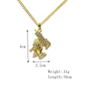 2021 Hip Hop Jewelry Gold Long Chain Necklaces Women Men Statement Letter Eagle Prayer Gesture Map Pendant Necklace