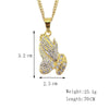 2021 Hip Hop Jewelry Gold Long Chain Necklaces Women Men Statement Letter Eagle Prayer Gesture Map Pendant Necklace