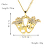 2021 Hip Hop Jewelry Gold Long Chain Necklaces Women Men Statement Letter Eagle Prayer Gesture Map Pendant Necklace