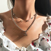 2021 Hip Hop Multi-layer Imitation Irregular Pearls Cross Chain Metal Beads Line  Chain Necklace for Women Jewelry