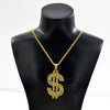 2021 Hip Hop Rap Gold Color US Dollar Pendant Necklace Chain Accessories Hiphop Jewelry Money For Women/Men Bling Jewelry