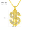 2021 Hip Hop Rap Gold Color US Dollar Pendant Necklace Chain Accessories Hiphop Jewelry Money For Women/Men Bling Jewelry