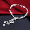2022 925 Stamp Silver Color Bracelet Hook Five Heart Fine Jewelry Accessories Silver Charm Bracelets for Women Christmas
