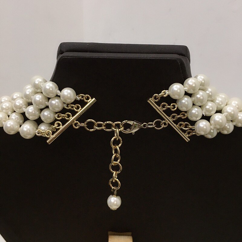 2021 Brand Jewelry Women Vintage Pearls Chain Big Eyes Pendants Pearls Chain Necklace Party Fine Jewelry