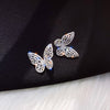 2022 Jewelry Delicate Copper Inlaid Zircon Color Earrings Elegant Shiny Butterfly Prom Party Earring for women