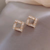 2022 Jewelry Exquisite Copper Inlaid Zircon Earrings Simple Small Square Daily Wild Earrings for women