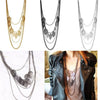 2022 Selling Bohemian Style Nightclub Item Jewelry Alloy Leaf Multilayer Sweater Chain for Women