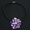 2021 Natural White Freshwater Pearls Purple Baroque Shell Flower Choker Necklace jewelry pendants gift