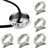 2020  Jimin  Jewelry Ring Men Titanium Steel Letters Rings For Women Ring Titanium Steel Crystals Ornaments Gift