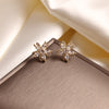 2022 Korea Selling Jewelry Exquisite Small Copper Inlay Zircon Flower Earrings Elegant Women's Daily Wild Earring