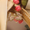 2022 Korea Jewelry Copper Inlaid Zircon Color Smart Butterfly Earrings Elegant Female Earrings