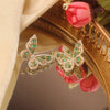 2022 Korea Jewelry Copper Inlaid Zircon Color Smart Butterfly Earrings Elegant Female Earrings