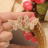 2022 Korea Jewelry Copper Inlaid Zircon Color Smart Butterfly Earrings Elegant Female Earrings