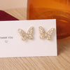 2022 Korea Jewelry  Micro Set Zircon Earrings Elegant Green Crystal Butterfly Prom Earring for wome