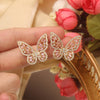 2022 Korea Jewelry  Micro Set Zircon Earrings Elegant Green Crystal Butterfly Prom Earring for wome