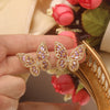 2022 Korea Jewelry  Micro Set Zircon Earrings Elegant Green Crystal Butterfly Prom Earring for wome