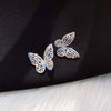 2022 Korea Jewelry  Micro Set Zircon Earrings Elegant Green Crystal Butterfly Prom Earring for wome