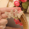 2022 Korea Jewelry  Micro Set Zircon Earrings Elegant Green Crystal Butterfly Prom Earring for wome
