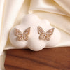 2022 Korea Jewelry  Micro Set Zircon Earrings Elegant Green Crystal Butterfly Prom Earring for wome