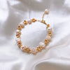 2022 Korea Jewelry High-end Baroque Natural Freshwater Pearl Handmade Adjustable White Women Elegant Bracelet