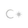 2022 Korea Jewelry Personality Asymmetry Star Moon Earrings Shiny Crystal Ball Party Earrings for women