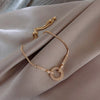 2022 Korea Selling Jewelry  Delicate Zircon Bracelet Geometric Round Adjustable Chain Bracelet for women