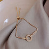 2022 Korea Selling Jewelry  Delicate Zircon Bracelet Geometric Round Adjustable Chain Bracelet for women