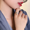 2022 Korea Design Jewelry Creative Fish Tail 14K real gold Inlaid Zircon Asymmetric Hollow Female Open Ring