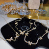 2022 Korea Design Jewelry Exquisite Copper Inlaid Zircon Butterfly Pendant Sexy Female Clavicle Necklace