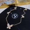 2022 Korea Design Jewelry Exquisite Copper Inlaid Zircon Butterfly Pendant Sexy Female Clavicle Necklace