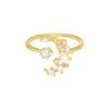 2022 Korea Design Jewelry Exquisite Copper Inlaid Zircon Star Moon Opening Adjustable Female Index Finger Ring