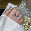 2022 Korea Design Jewelry Shiny Creative Crystal Oil Drop Opening Adjustable Female Prom Ring
